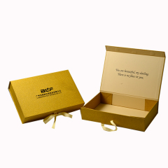 Custom luxury logo hot foil stamping gift packaging magnetic wig hair extension glitter box with ribbon