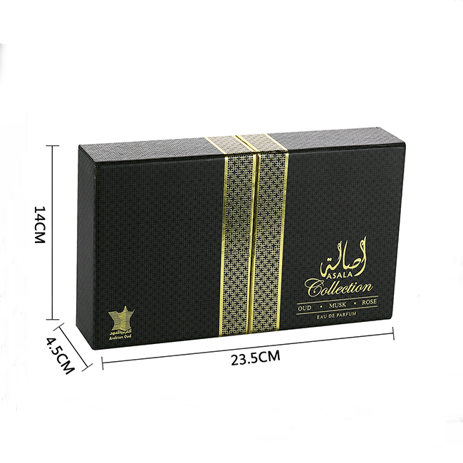 Custom logo full color printing special paper bottle hot stamping gift box perfume box packaging