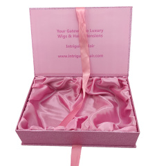 High end beauty packaging box custom logo virgin weave bundle box hair extension packaging