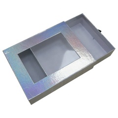 Customized hot sale drawer hair extension packaging wig holographic gift box hair packaging