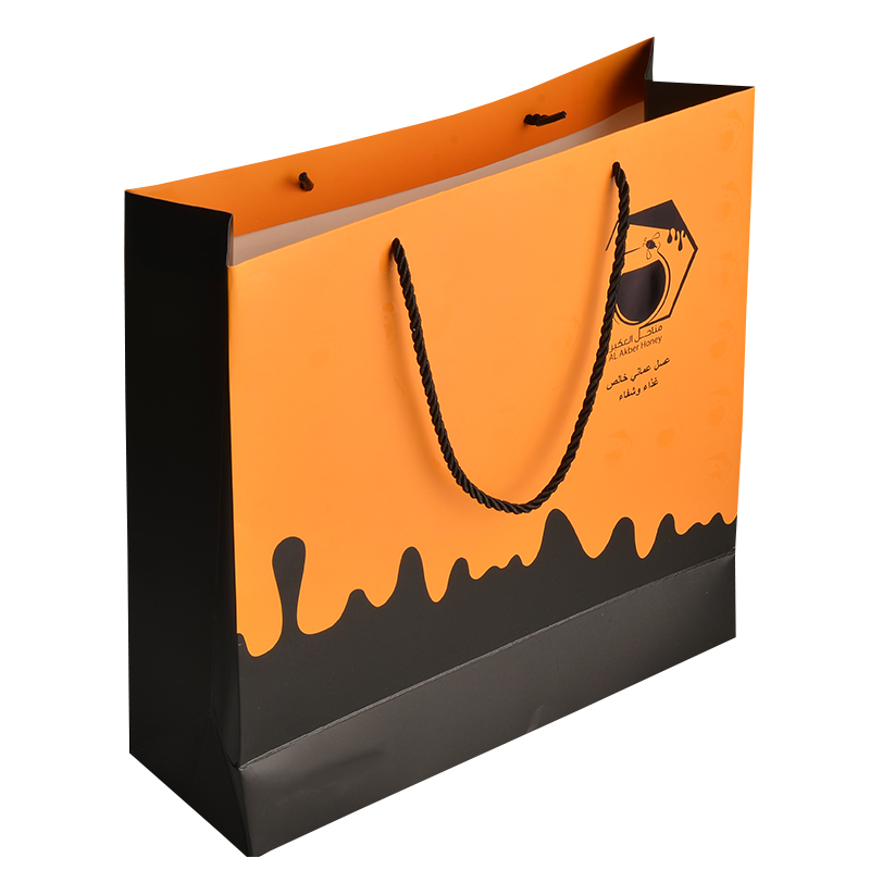 Luxury gold color hot stamping logo paper bag small gift bag luxury bag paper custom