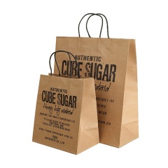 Customized printed wholesale packaging brown kraft paper packaging bag bakery paper bag