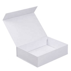 Custom Rigid luxury box matte white folding box rigid paper packaging gift box with magnetic lid