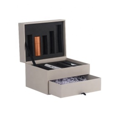 Custom set cardboard makeup lipstick wooden magnetic bottle drawer gift box with foam cosmetic box