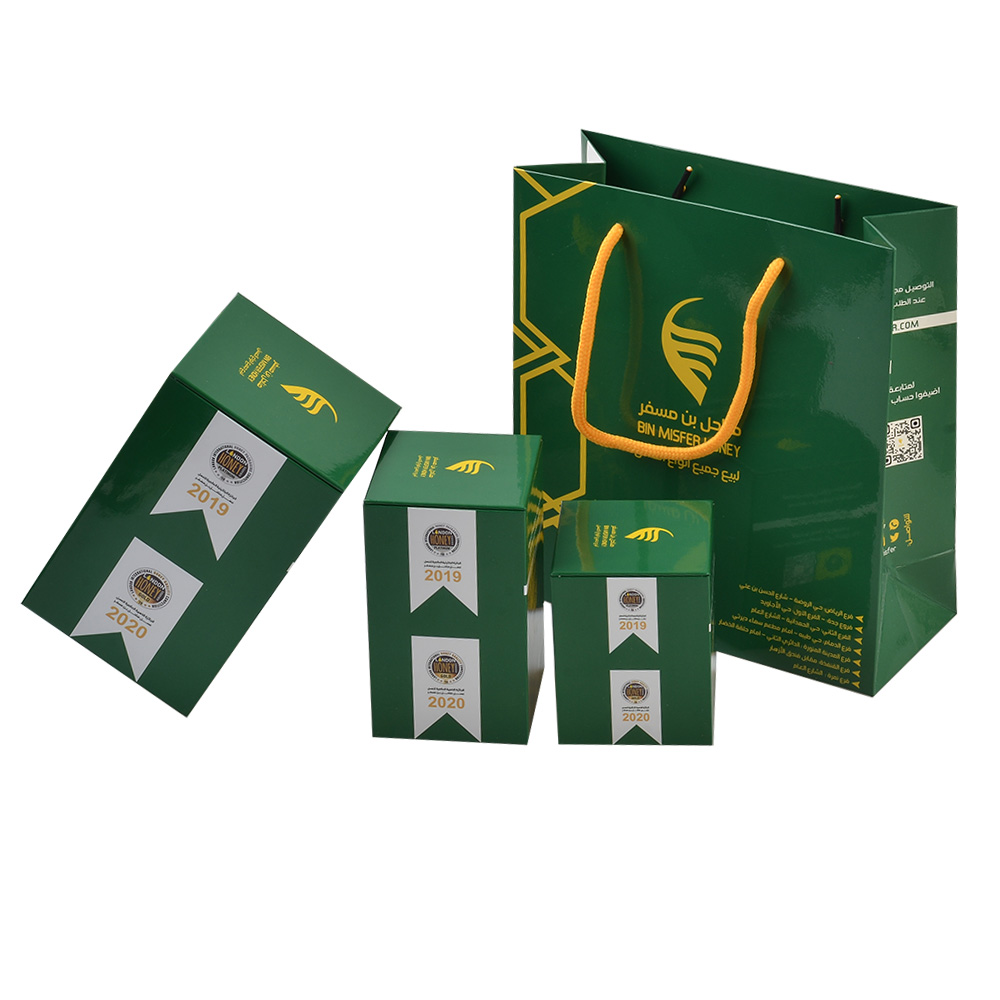 Luxury custom bottle paper packaging gift comb bee honey box