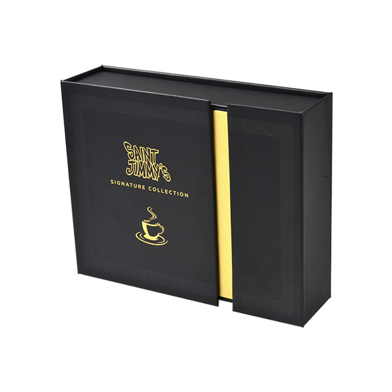 Custom double door paper cardboard set gift coffee box packaging
