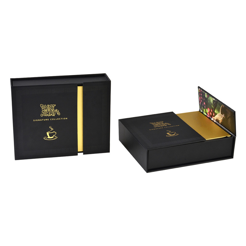 Custom double door paper cardboard set gift coffee box packaging