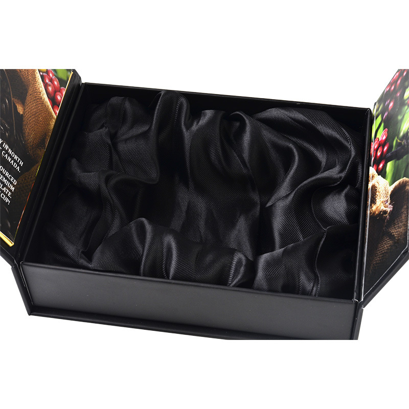 Custom double door paper cardboard set gift coffee box packaging