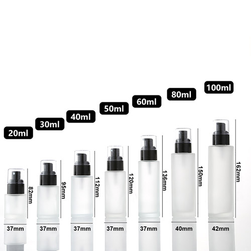 20ml 30ml 40ml 50ml 60ml 100ml 120ml Glass Lotion Serum Bottle With Two Pump Heads for Spraying and Pressing