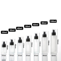 20ml 30ml 40ml 50ml 60ml 100ml 120ml Glass Lotion Serum Bottle With Two Pump Heads for Spraying and Pressing