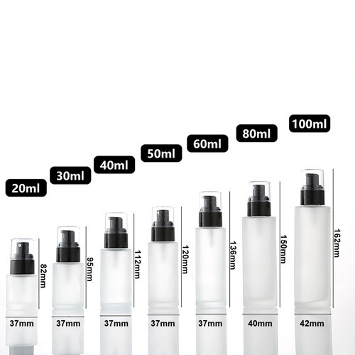 20ml 30ml 40ml 50ml 60ml 100ml 120ml Glass Lotion Serum Bottle With Two Pump Heads for Spraying and Pressing