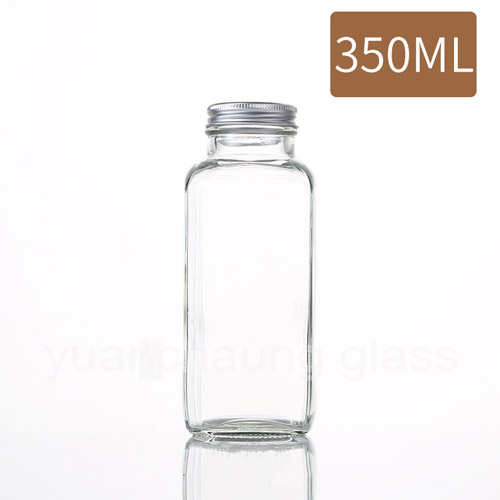 250ml 350ml 500ml Square Milk Glass Bottle with two different Cover