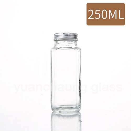 250ml 350ml 500ml Square Milk Glass Bottle with two different Cover