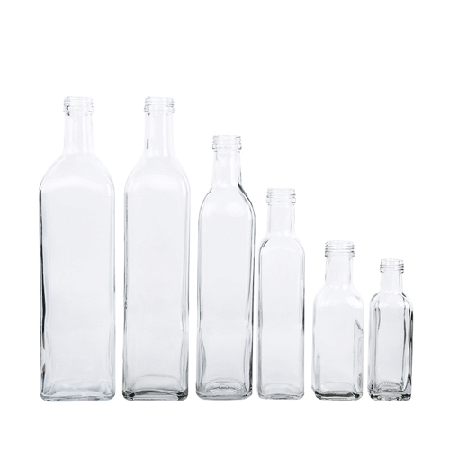 50ml 100ml 250ml 500ml 750ml 1000ml Square Olive Oil Glass Bottle with Different kinds of Lids