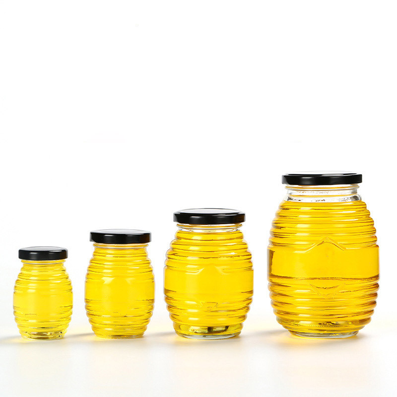 100ml 250ml 500ml 750ml Bee Shape Round Honey Glass Jar