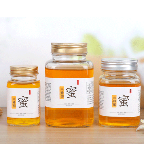 200ml 380ml 500ml 730ml Square Honey Jam Jar