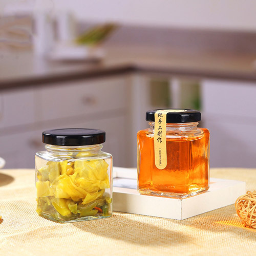 50ml 80ml 100ml 200ml 280ml 380ml 500ml 750ml Square Honey Glass Jar
