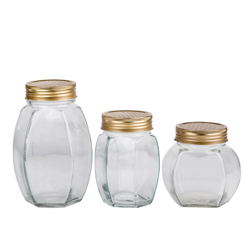 375ml 380ml 730ml Hexagon Honey Jam Jar