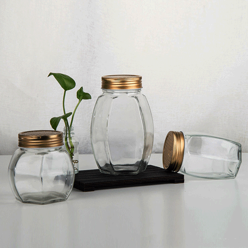 375ml 380ml 730ml Hexagon Honey Jam Jar