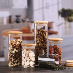 380ml 450ml 500ml 600ml 650ml750ml 800ml 1000ml 1100ml 1200ml 1400ml 2000ml Glass Jar with Wooden Lid