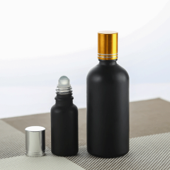 5ml 10ml 15ml 20ml 30ml 50ml 100ml Frosted Black Roll on Bottle