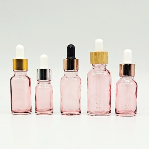 5ml 10ml 15ml 20ml 30ml 50ml 100ml Pink Boston Round Essential Oil Glass Bottle