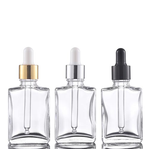 30ml Transparent Frosted Black Square Essential Oil Glass Bottle