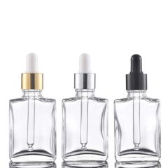 30ml Transparent Frosted Black Square Essential Oil Glass Bottle