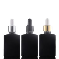 30ml Transparent Frosted Black Square Essential Oil Glass Bottle
