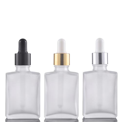 30ml Transparent Frosted Black Square Essential Oil Glass Bottle