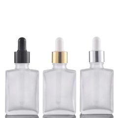 30ml Transparent Frosted Black Square Essential Oil Glass Bottle