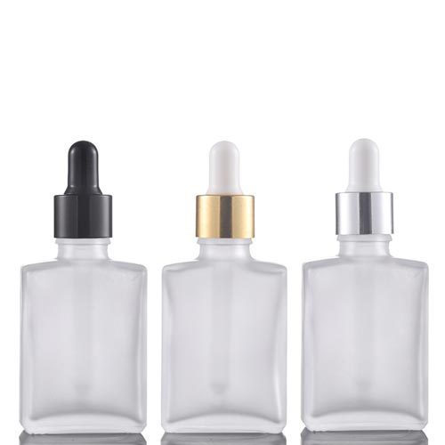 30ml Transparent Frosted Black Square Essential Oil Glass Bottle