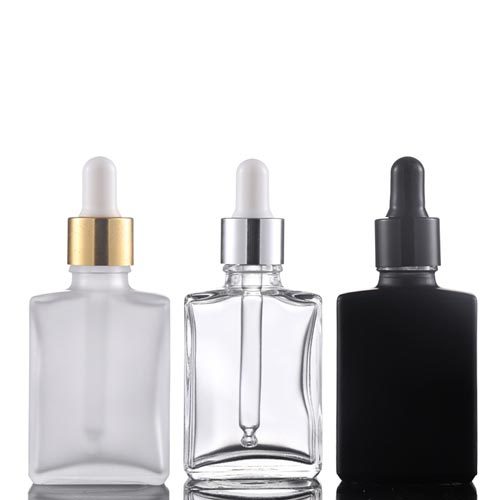 30ml Transparent Frosted Black Square Essential Oil Glass Bottle