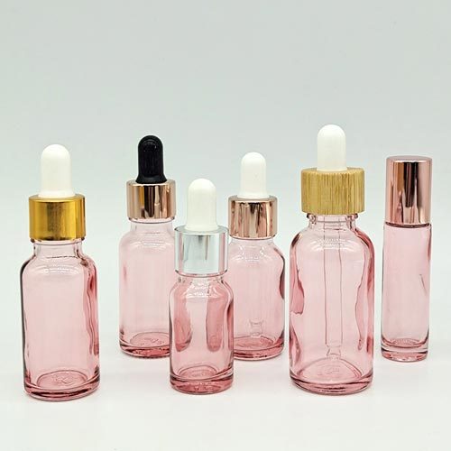 5ml 10ml 15ml 20ml 30ml 50ml 100ml Pink Boston Round Essential Oil Glass Bottle