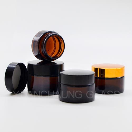 5g 10g 20g 30g 50g 100g Amber Cream Glass Jar