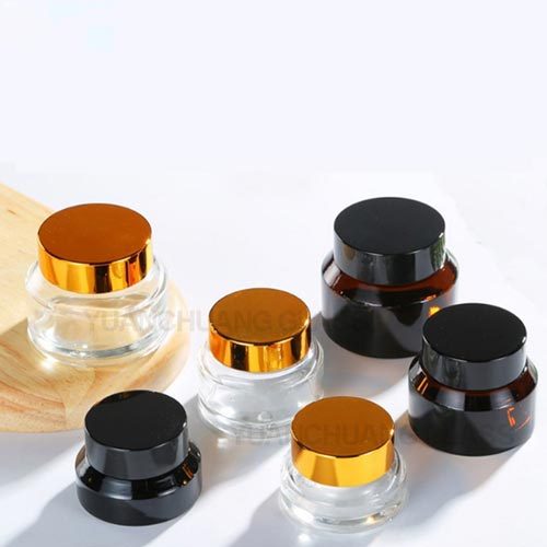 20g 30g 50g Transparent Amber Glass Skin Eye Cream Jar