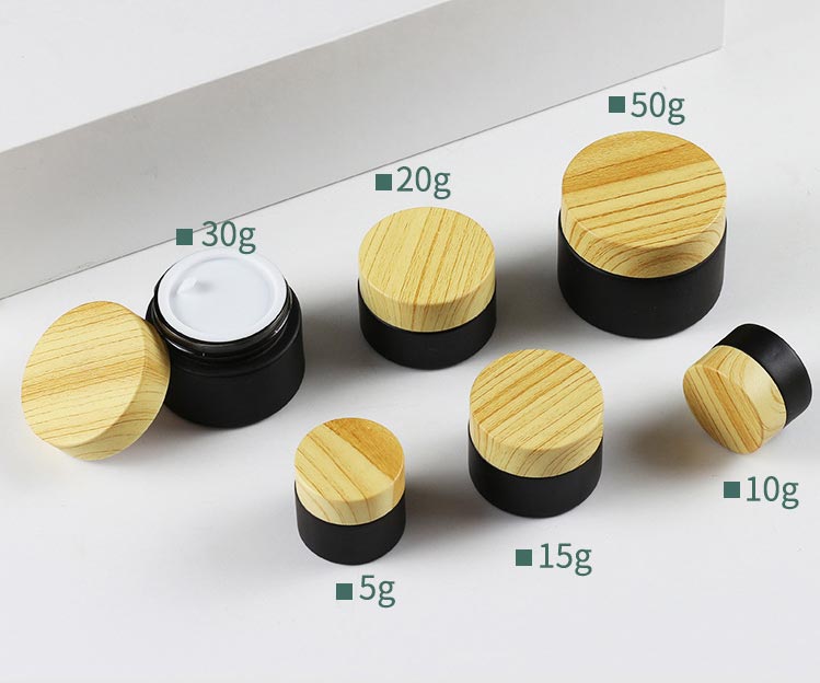 5g 10g 15g 20g 30g 50g Black Frosted Glass Cream Jar