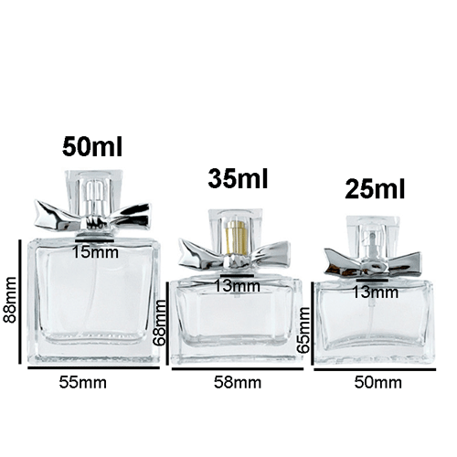 25ml 35ml 50ml Square Glass Perfume Spray Bottle