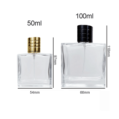 50ml 100ml Rectangle Spray Glass Perfume Bottle