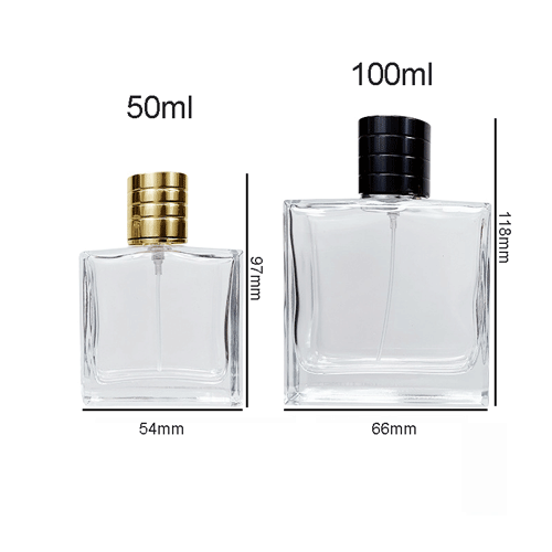 50ml 100ml Rectangle Spray Glass Perfume Bottle