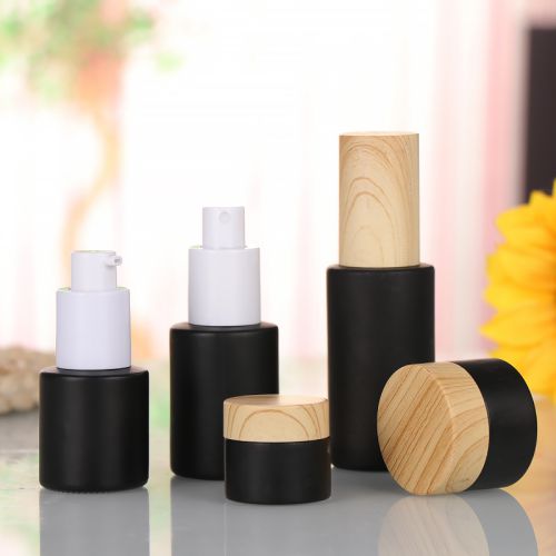 20ml 30ml 40ml 50ml 60ml 100ml Black Matte Lotion Glass Bottle