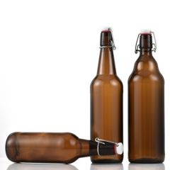 330ml 500ml 750ml 1000ml Clear Small Beer Glass Swing Top Bottle with Stopper