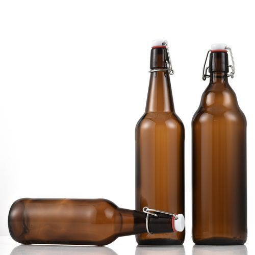330ml 500ml 750ml 1000ml Clear Small Beer Glass Swing Top Bottle with Stopper