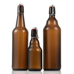 330ml 500ml 750ml 1000ml Clear Small Beer Glass Swing Top Bottle with Stopper