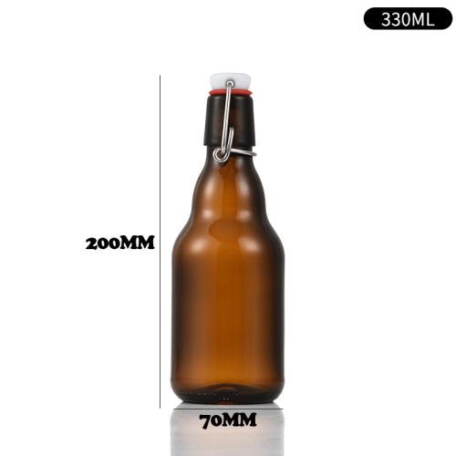 330ml 500ml 750ml 1000ml Clear Small Beer Glass Swing Top Bottle with Stopper