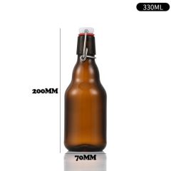 330ml 500ml 750ml 1000ml Clear Small Beer Glass Swing Top Bottle with Stopper