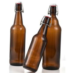 330ml 500ml 750ml 1000ml Clear Small Beer Glass Swing Top Bottle with Stopper