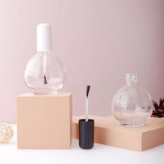 75ml Round Customized Clear Nail Polish Glass Bottle