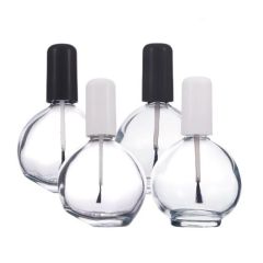 75ml Round Customized Clear Nail Polish Glass Bottle