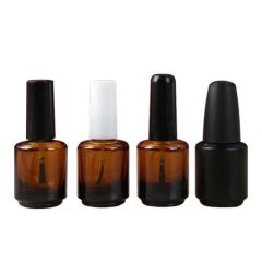 15ml Amber Yellow Black Customized Clear Nail Polish Glass Bottle